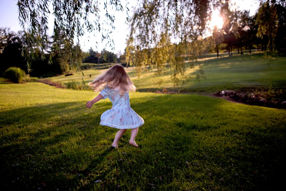 Girl blue dress