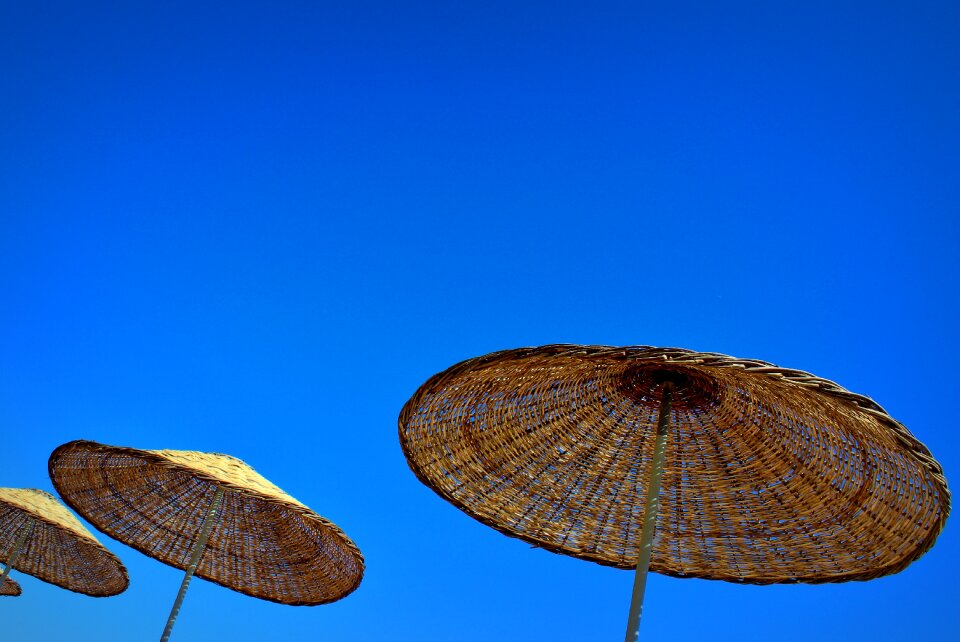 Sun umbrella vacations blue