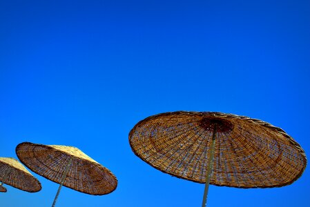 Sun umbrella vacations blue photo