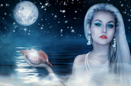 Girl water shining