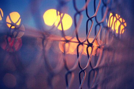 Chainlink fence lights photo