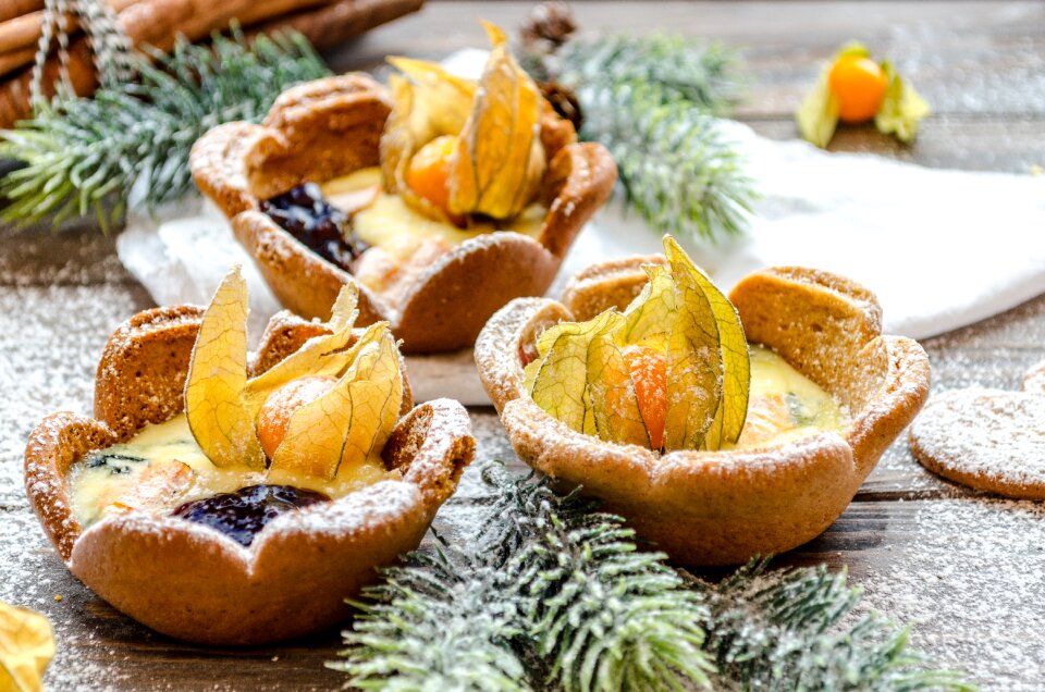 Pineapple cherry christmas pastries dessert