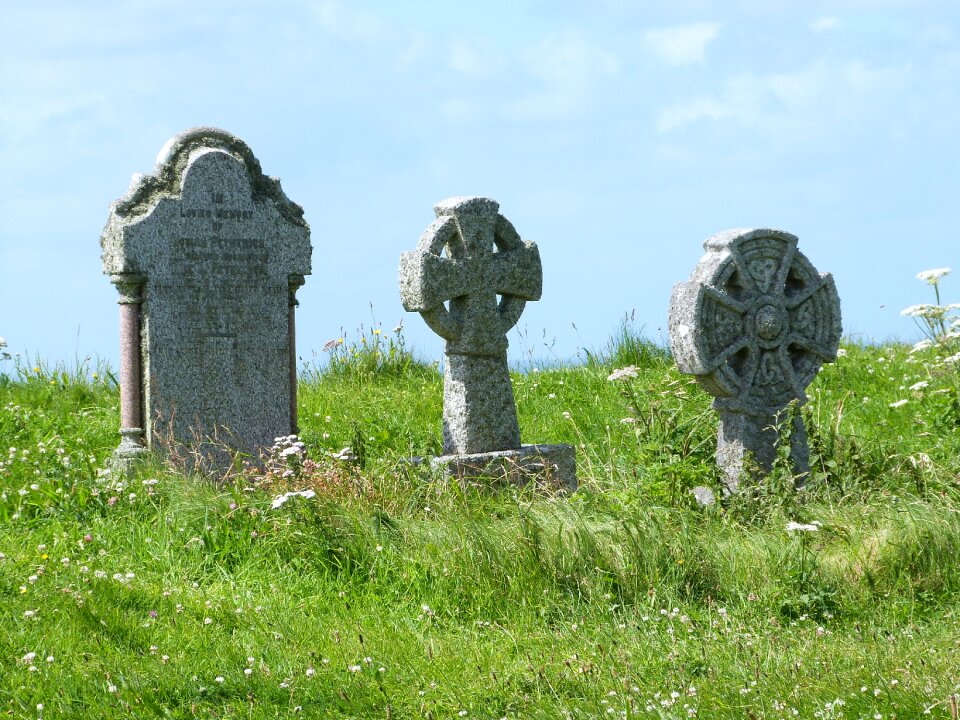 Grass tombstone old