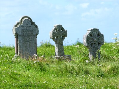 Grass tombstone old