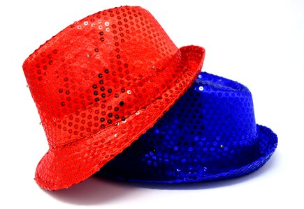 Woman red blue