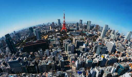 Blue sky city photo