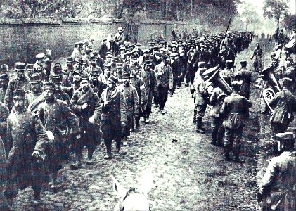1914 cerca Sep Soldados franceses prisioneros photo