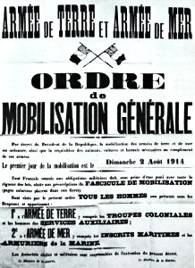 1914 Agosto - Movilización en Francia