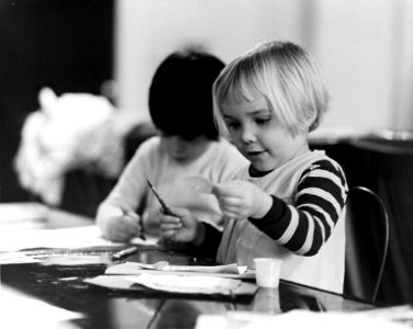 Young children drawing photo