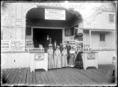 Entrance to theatre promoting Willard's Monster Sawmill Sp… photo