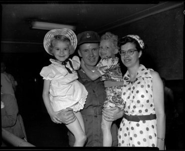 Korean veteran and family at Union Station photo
