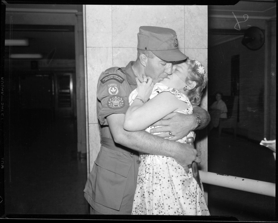 Korean veteran reunited with his wife at Union Station photo