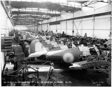 Final assembly plant for the Hurricane Sea plane, Canadian…