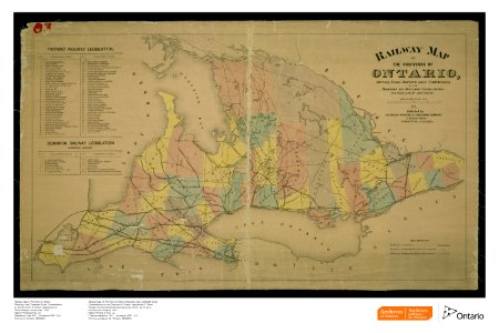 Railway Map of Province of Ontario Shewing [sic] Lines Cha…