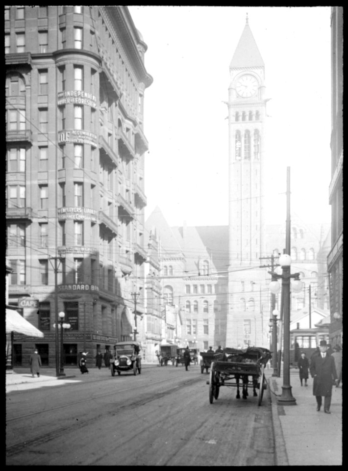 View of City Hall looking north on Bay Street. The Temple…
