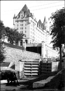 The locks of the Rideau Canal and Chateau Laurier, Ottawa