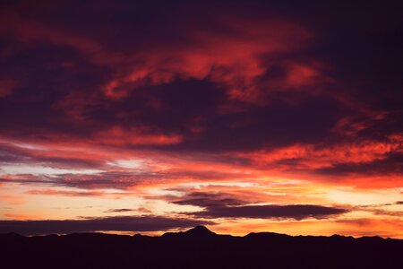 Sunset mountain silhouette photo