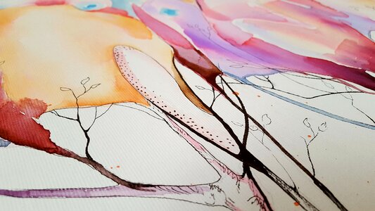 Canvas coloring watercolor