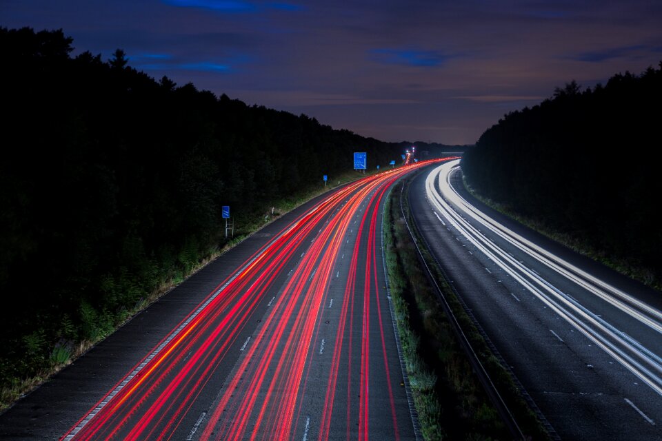 Traffic lights night photo