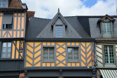 Half-timbered houses city centre dol de bretagne