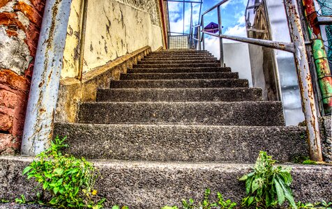 Railing staircase building