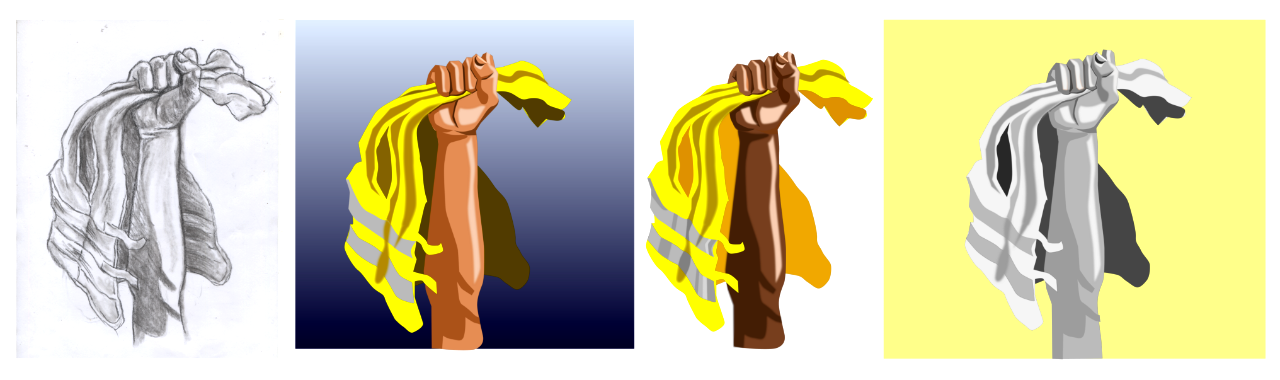 poing levé et gilet jaune libres - 2
