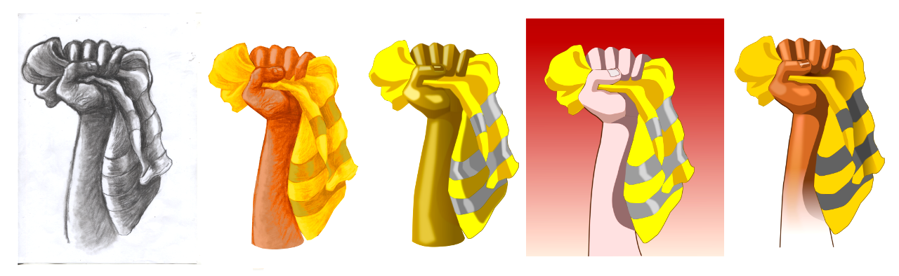 poing levé et gilet jaune libres - 1