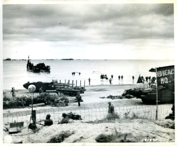 SC 190275 - Amphibious trucks bring in supplies, on Utah B…