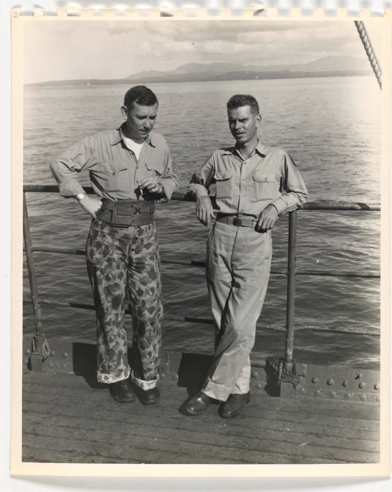 Staff Sergeant Lucas on the left and Bundy the artist - ta…