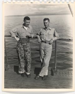 Staff Sergeant Lucas on the left and Bundy the artist - ta…