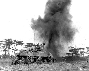 SC 204284 - Tanks blast their way through a minefield in O…