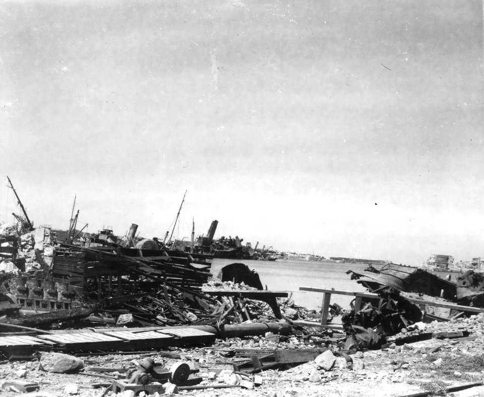 SC 190587 - This photo shows the wreaked German boats in t…