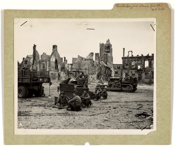 Army bulldozers move into battered Montebourg to clear a p…