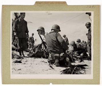 Dropped by Jap snipers' bullets on the beaches during the …