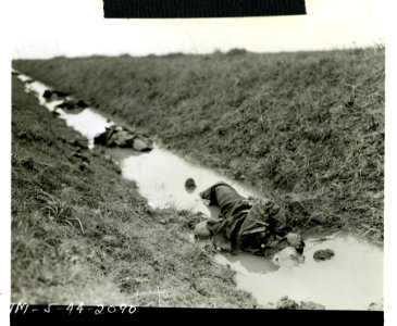 German dead lying in gulley where they attempted to break … photo