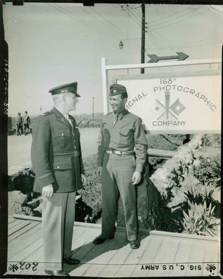 Captain welcoming Colonel Kirke B. Lawton to the 168th Sig… photo