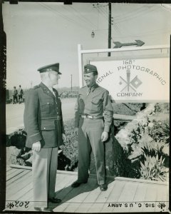 Captain welcoming Colonel Kirke B. Lawton to the 168th Sig… photo