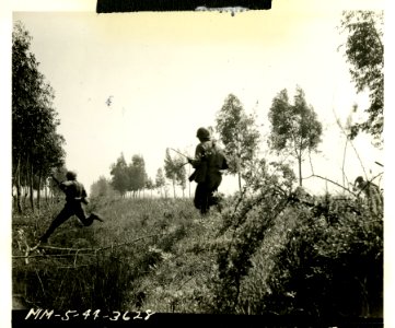 American patrol blasts Germans in no-mans land. Patrol 'hi… photo