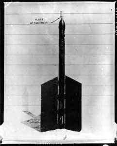 SC 190633 - View of new model rocket with flare attachment…