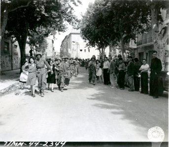 SC 339284 - The 30th Infantry, 3rd Division, march through… photo