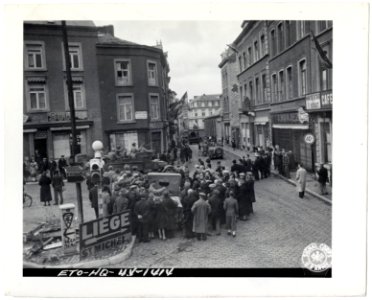 SC 325253 - Townspeople of Namur, Belgium, gather to watch…