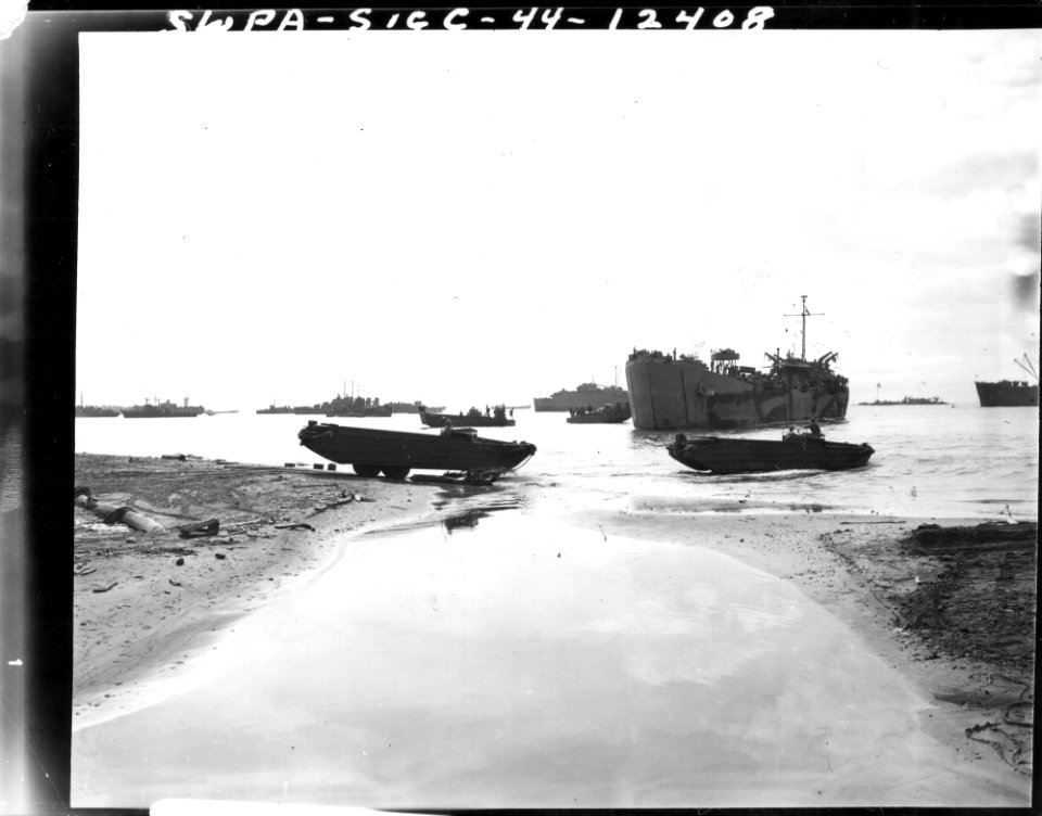SC 190559 - 2 1/2 Ducks leaving the shore to load onto the…