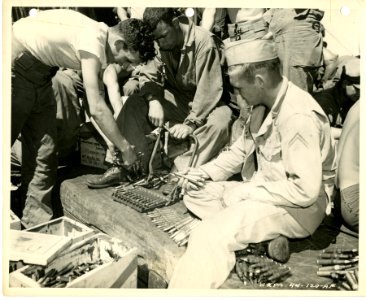 Three men of the 7th Div., U.S. Army aboard Zeilin are: Pf… photo