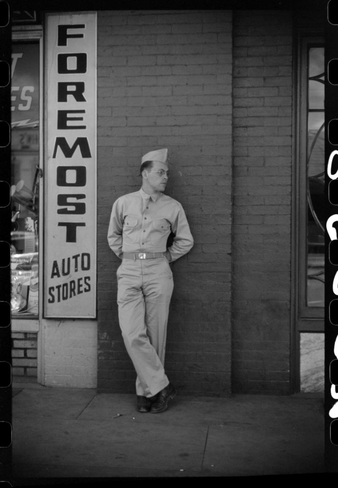 Soldier from Fort Benning on a street in Columbus, Georgia…