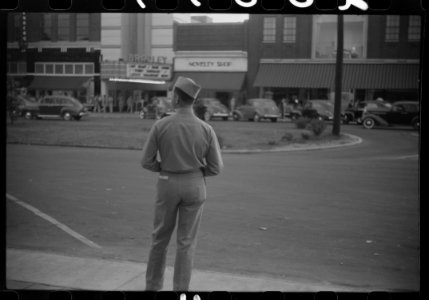Soldier from Fort Benning on a street in Columbus, Georgia…