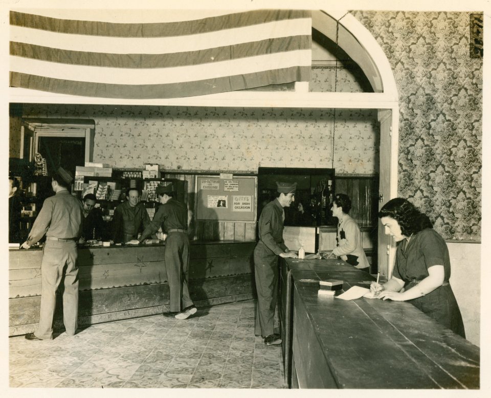 Interior view of P.B.S. enlisted men's P. X. in Caserta, I…