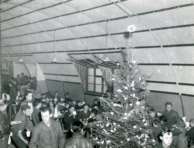 The Christmas tree adds a festive note to the party given …