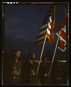 Color guard of Negro engineers, Ft. Belvoir, Va. (1942?) photo