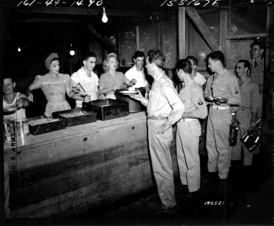 SC 190521 - Movie star Ray Milland moves through the chow …