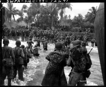 *Troops of the 162nd (163rd?) Infantry Regiment coming ash…